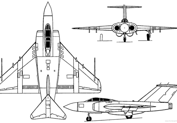 Самолет Gloster Javelin (England) (1951) - чертежи, габариты, рисунки