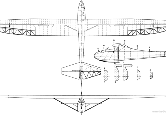 Самолет Grenau Baby IIb - чертежи, габариты, рисунки