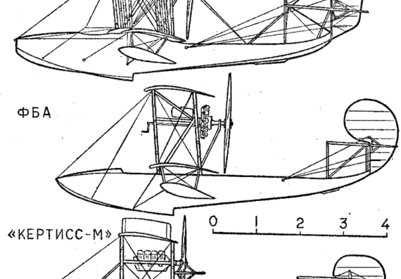 Самолет Grigorovich M-5 - чертежи, габариты, рисунки