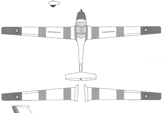 Самолет Grob 109B Vigilant (RAF Vigilant T. Mk. 1) Motorglider - чертежи, габариты, рисунки