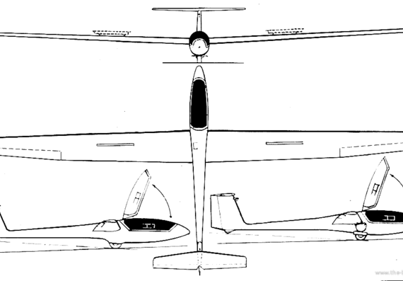 Самолет Grob G-102 Astir Jean - чертежи, габариты, рисунки