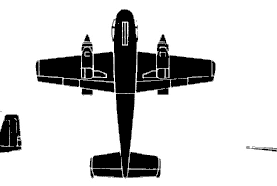Самолет Grumman A-1 Mohawk - чертежи, габариты, рисунки
