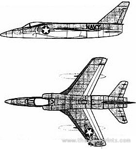 Самолет Grumman F-11F Tiger - чертежи, габариты, рисунки