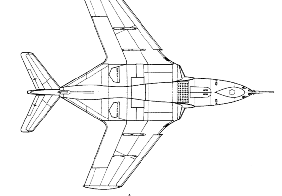 Самолет Grumman F9J Cougar - чертежи, габариты, рисунки