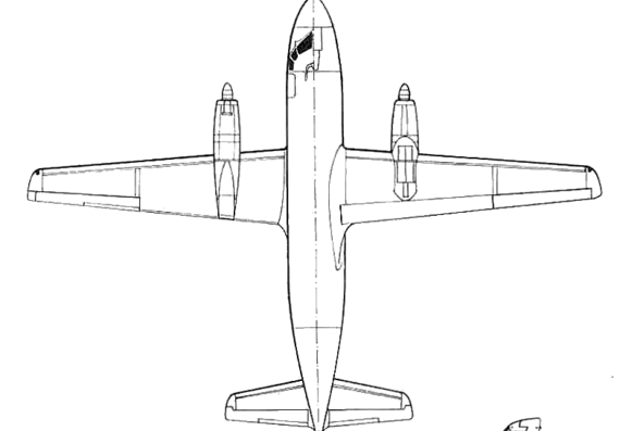 Самолет Grumman G-159 Gulfstream - чертежи, габариты, рисунки
