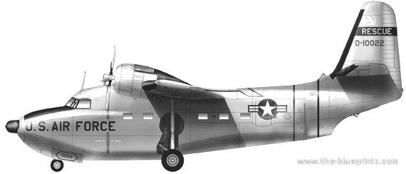 Самолет Grumman HU-16A Albatross - чертежи, габариты, рисунки