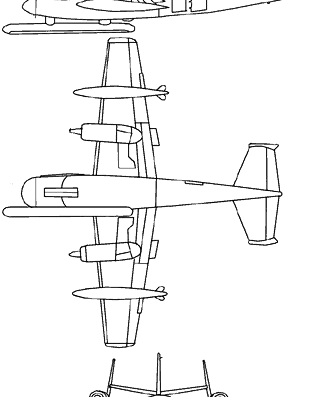Самолет Grumman OV-1C Mohawk - чертежи, габариты, рисунки