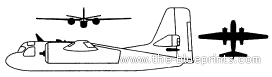 Самолет Grumman S-2 Tracker - чертежи, габариты, рисунки