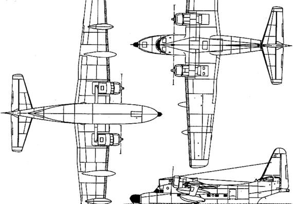 Самолет Grumman SH-16 Albatros - чертежи, габариты, рисунки