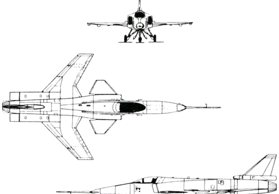 Самолет Grumman X-29 (USA) (1984) - чертежи, габариты, рисунки