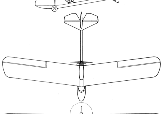 Самолет Gruse Bo-15-1 - чертежи, габариты, рисунки