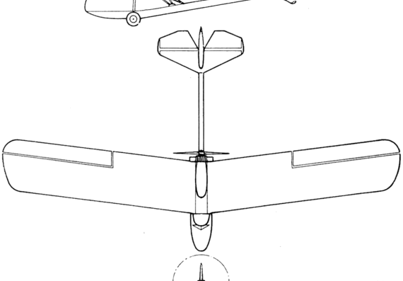 Самолет Gruse Bo-15 1 - чертежи, габариты, рисунки