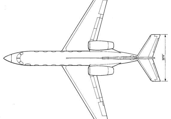 Самолет Gulfstream C-20DR - чертежи, габариты, рисунки
