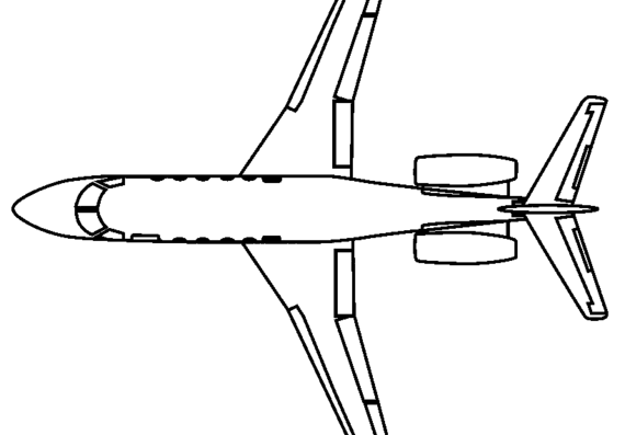 Самолет Gulfstream G150 - чертежи, габариты, рисунки