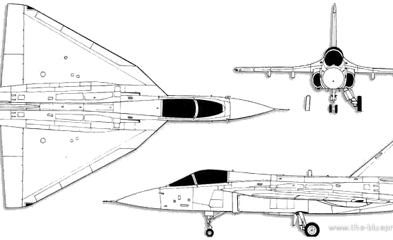 Самолет HAL Light Combat Aircraft - чертежи, габариты, рисунки