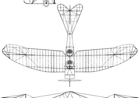 Самолет Handley-Page Monoplane - чертежи, габариты, рисунки
