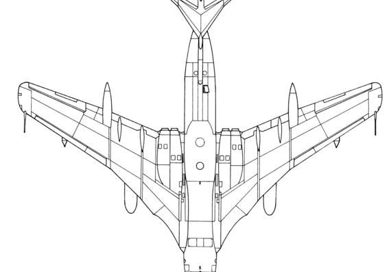 Самолет Handley Page Victor K2 - чертежи, габариты, рисунки