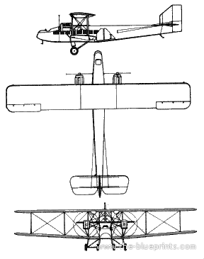 Самолет Handley Page W.8b - чертежи, габариты, рисунки