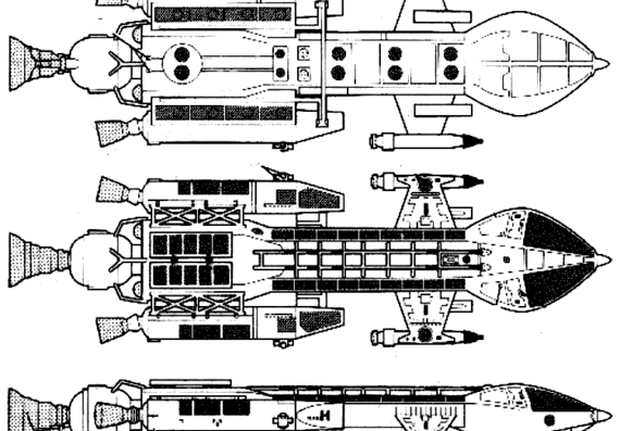 Hawk Spaceship aircraft - drawings, dimensions, figures