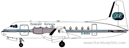 Самолет Hawker-Siddeley HS.748 - чертежи, габариты, рисунки