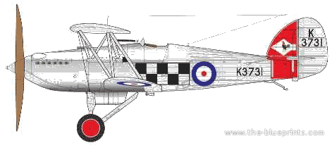 Hawker Fury I aircraft - drawings, dimensions, figures