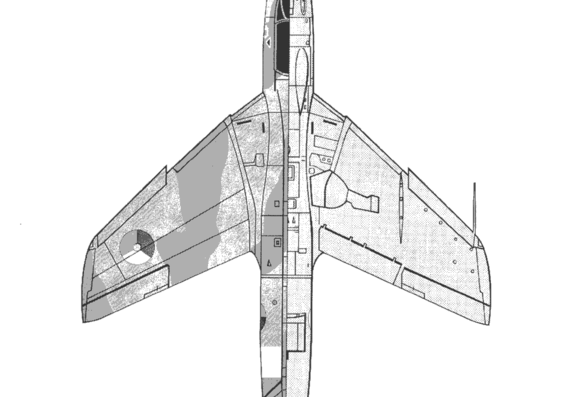 Самолет Hawker Hunter 2 - чертежи, габариты, рисунки