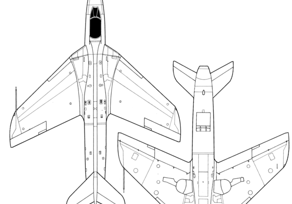 Самолет Hawker Hunter F.5 - чертежи, габариты, рисунки