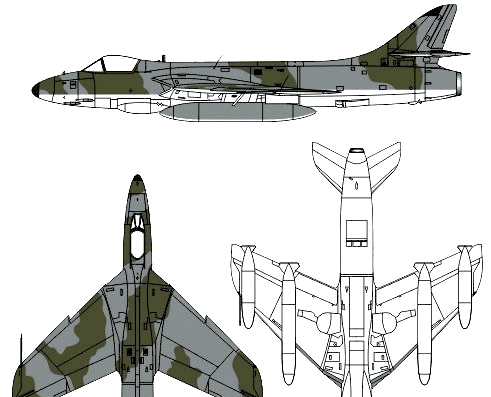 Hawker Hunter F Mk.4 - drawings, dimensions, figures