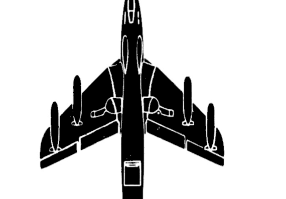Самолет Hawker Hunter Mk. 6 - чертежи, габариты, рисунки