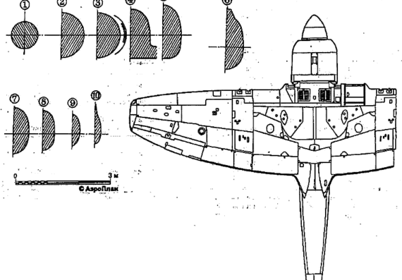 Самолет Hawker Sea Fury - чертежи, габариты, рисунки