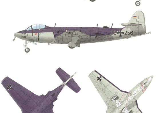 Самолет Hawker Seahawk Mk.100 - чертежи, габариты, рисунки