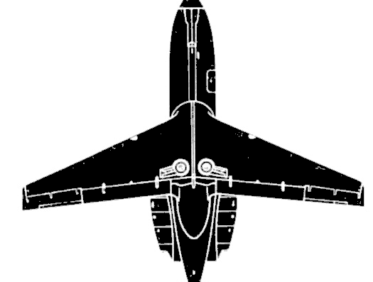 Самолет Hawker Siddeley 125 - чертежи, габариты, рисунки