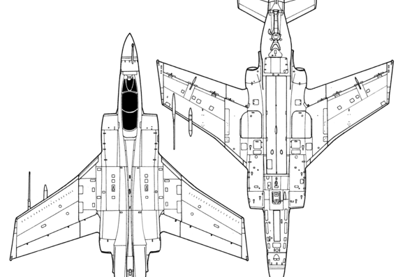 Самолет Hawker Siddeley Buccaneer - чертежи, габариты, рисунки