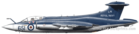 Самолет Hawker Siddeley Buccaneer S.Mk.2D - чертежи, габариты, рисунки