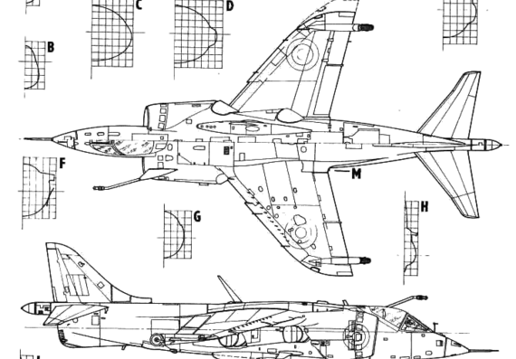 Самолет Hawker Siddeley Harrier GR 1 - чертежи, габариты, рисунки