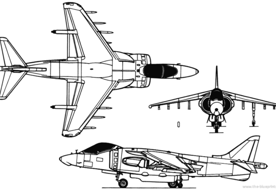 Самолет Hawker Siddeley Harrier GR Mk. 5 - чертежи, габариты, рисунки