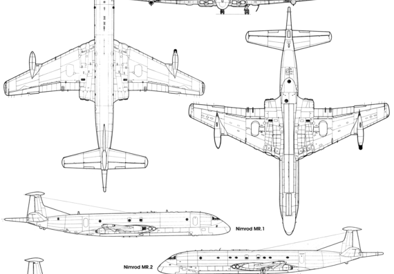 Самолет Hawker Siddeley Nimrod - чертежи, габариты, рисунки