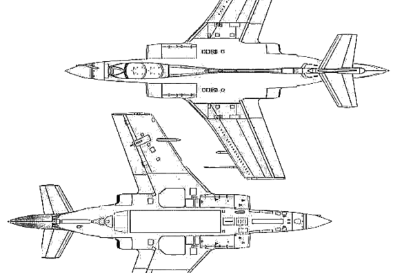 Самолет Hawker Siddley Buccaneer S.Mk.2B - чертежи, габариты, рисунки