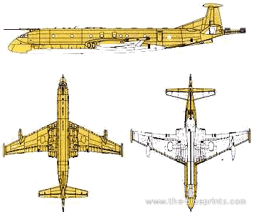 Самолет Hawker Siddley Nimrod - чертежи, габариты, рисунки