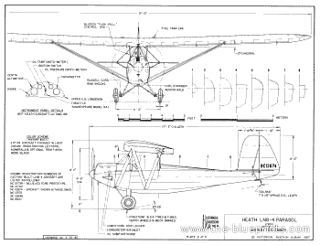 Самолет HeathLNB 4 Parasol - чертежи, габариты, рисунки