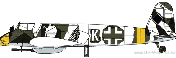 Самолет Henschel Hs129B-2 - чертежи, габариты, рисунки