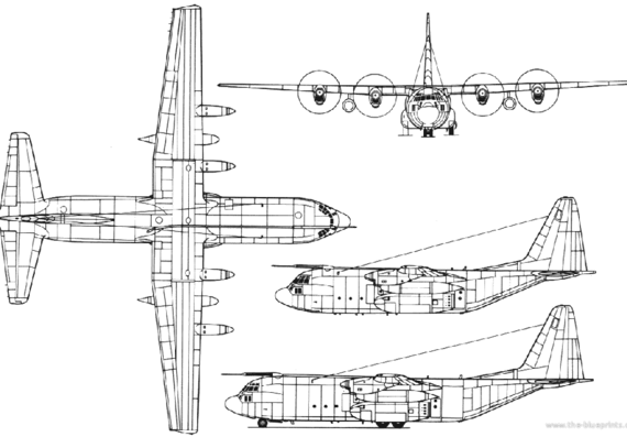 Самолет Hercules CMK-3P - чертежи, габариты, рисунки
