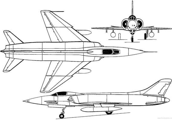 Самолет Hindustan HF-24 Marut (India) (1961) - чертежи, габариты, рисунки