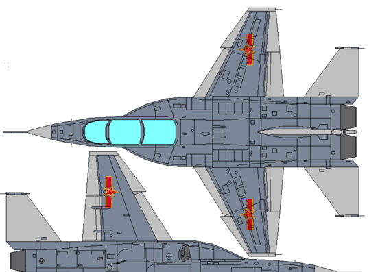 Самолет Hongdu L-15 Falcon - чертежи, габариты, рисунки