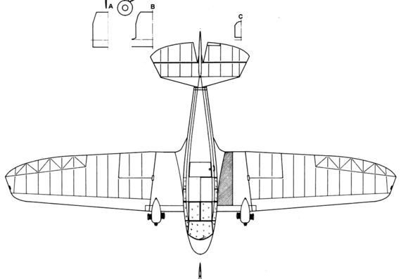 Самолет Horden-Richmond Autoplane - чертежи, габариты, рисунки