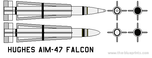 Hughes AIM-47 Falcon aircraft - drawings, dimensions, figures