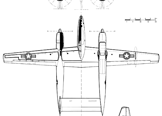Самолет Hughes XF-11 - чертежи, габариты, рисунки