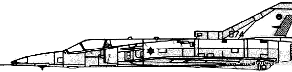 Самолет IAI Kfir C-2 - чертежи, габариты, рисунки