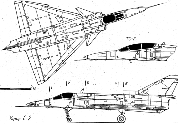 IAI Kfir C2 aircraft - drawings, dimensions, figures