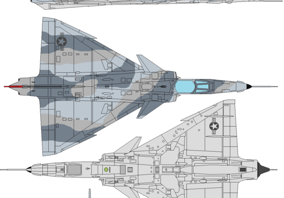 Самолет IAI Kfir F-21A - чертежи, габариты, рисунки